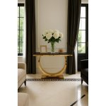 Стол-консоль Прайм IST-803,120х40х78 см, черный мрамор/золотой