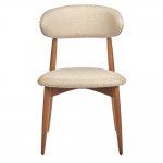 Стул Lucas латте букле с ножками цвета орех