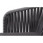 "Бордо" стул плетеный из роупа, каркас алюминий темно-серый (RAL7024) муар, роуп серый 15мм, ткань темно-серая 027