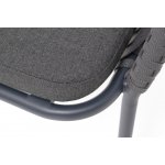 "Бордо" стул плетеный из роупа, каркас алюминий темно-серый (RAL7024) муар, роуп серый 15мм, ткань темно-серая 027