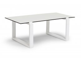 "Варадеро" журнальный стол из HPL 110х60 H43, каркас алюминий белый муар, цвет столешницы "молочный" "Варадеро" журнальный стол из HPL 110х60 H43, каркас алюминий белый муар, цвет столешницы "молочный"