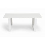 "Варадеро" журнальный стол из HPL 110х60 H43, каркас алюминий белый муар, цвет столешницы "молочный"