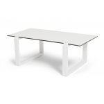 "Варадеро" журнальный стол из HPL 110х60 H43, каркас алюминий белый муар, цвет столешницы "молочный"