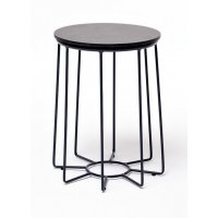 "Эквадор" журнальный стол из HPL круглый Ø40 H55, каркас из стали темно-серый (RAL 7024), цвет столешницы "серый гранит"