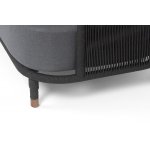 "Верона" левый модуль плетеный из роупа, каркас алюминий темно-серый (RAL7024) муар, роуп темно-серый круглый, ткань темно-серая 027, L131х89