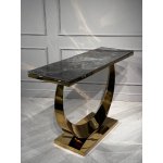 Стол-консоль Прайм IST-803,120х40х78 см, черный мрамор/золотой