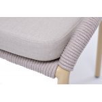 "Милан" стул плетеный из роупа, каркас алюминий (RAL1001), роуп бежевый круглый, ткань бежевая