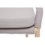 "Милан" стул плетеный из роупа, каркас алюминий (RAL1001), роуп бежевый круглый, ткань бежевая