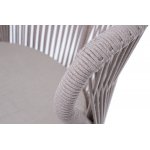 "Милан" стул плетеный из роупа, каркас алюминий (RAL1001), роуп бежевый круглый, ткань бежевая