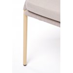 "Милан" стул плетеный из роупа, каркас алюминий (RAL1001), роуп бежевый круглый, ткань бежевая