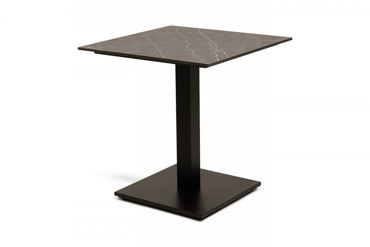 "Каффе" стол из HPL квадратный 70х70см, цвет "серый мрамор"