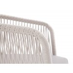 "Марсель" стул плетеный из роупа, каркас алюминий светло-серый (RAL7035) муар, роуп бежевый круглый, ткань бежевая 15052