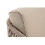 "Канны" правый модуль плетеный из роупа, каркас алюминий белый муар, роуп бежевый круглый, ткань бежевая 15052