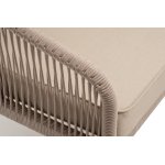 "Канны" правый модуль плетеный из роупа, каркас алюминий белый муар, роуп бежевый круглый, ткань бежевая 15052