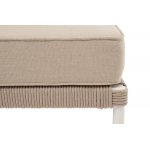 "Канны" правый модуль плетеный из роупа, каркас алюминий белый муар, роуп бежевый круглый, ткань бежевая 15052