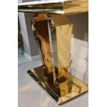 Стол-консоль Адамант IST-804,120х40х78 см, небесный белый/золотой