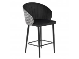 Стул полубарный Paola чёрный с жаккардом