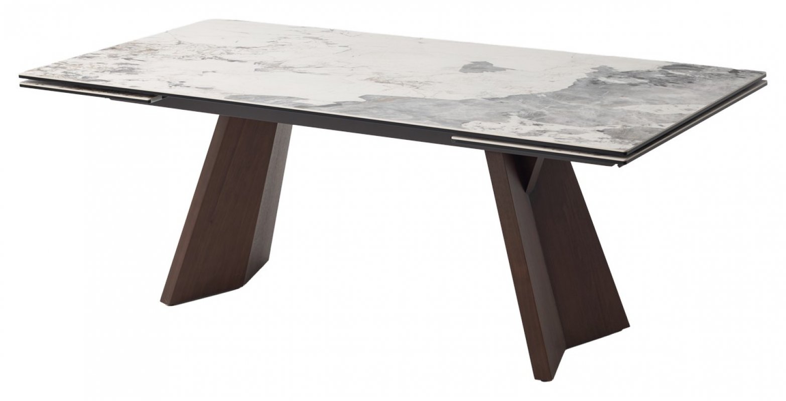 Стол BRIAN 200 MATTE PANDORA керамика на стекле/ Орех, ®DISAUR