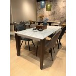 Стол ESMIR 180 MATTE ARABESCATO SOLID CERAMIC/ орех, ®DISAUR