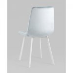 Стул Chilly велюр серо-голубой белые ножки