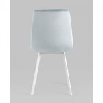 Стул Chilly велюр серо-голубой белые ножки