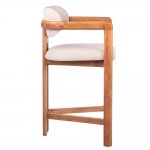 Стул полубарный Rich рогожка латте с ножками цвета орех