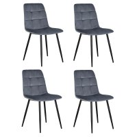 Набор 4 шт Стул обеденный DOBRIN CHILLY, Серо-голубой Holland 14, основание черное