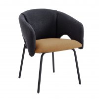 Стул обеденный Afrida рогожка тёмно-синий горчичный Стул обеденный Afrida рогожка тёмно-синий горчичный