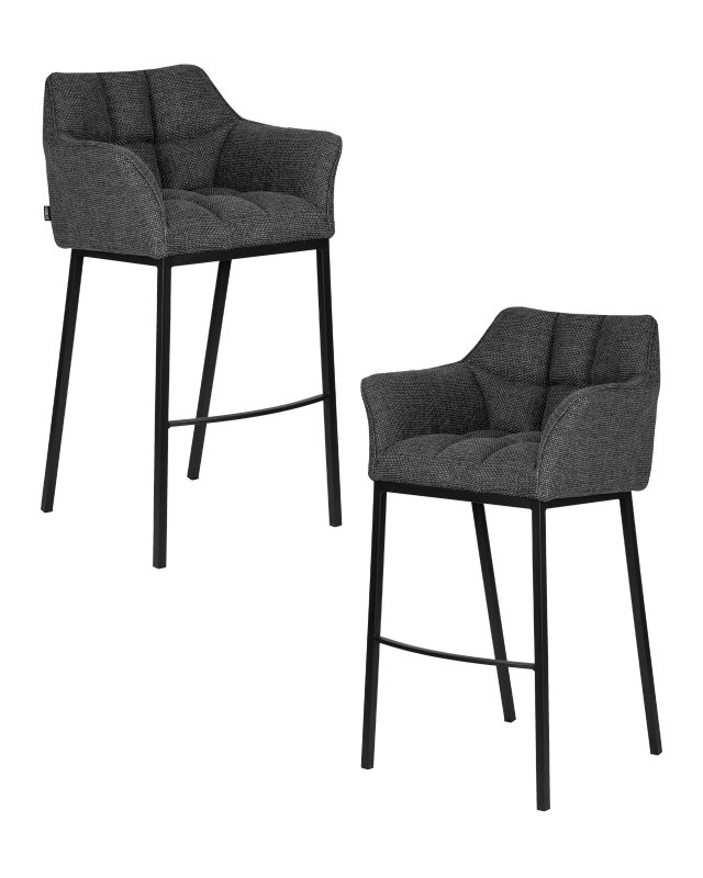 Набор 2 шт Стул барный DOBRIN LUCAS, серая ткань (F-22)