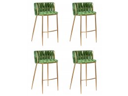 Набор 4 шт Стул барный DOBRIN EMMA GOLD, зеленый велюр (VF-08)