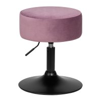 Пуф DOBRIN DANNY BLACK, пудрово-сиреневый велюр (MJ9-52)