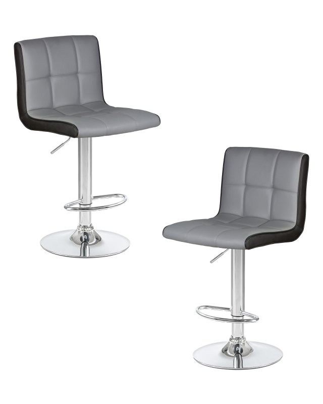 Набор 2 шт Стул барный DOBRIN CANDY, светло-серый-чёрный