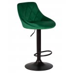 Набор 2 шт Стул барный DOBRIN LOGAN BLACK, зеленый велюр (MJ9-88)