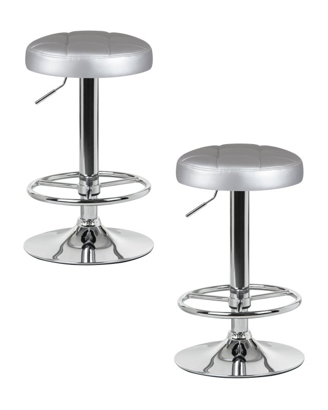 Набор 2 шт Табурет барный DOBRIN BRUNO, серебряный