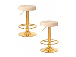 Набор 2 шт Табурет барный DOBRIN BRUNO GOLD, бежевый велюр (MJ9-10)