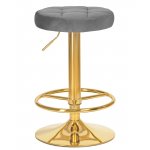 Набор 2 шт Табурет барный DOBRIN BRUNO GOLD, серый велюр (MJ9-75)