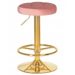 Набор 2 шт Табурет барный DOBRIN BRUNO GOLD, пудрово-розовый велюр (MJ9-32)