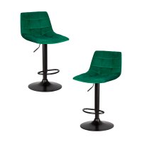 Набор 2 шт Стул барный DOBRIN TAILOR BLACK, зеленый велюр (MJ9-88)