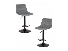 Набор 2 шт Стул барный DOBRIN TAILOR BLACK, серый велюр (MJ9-75)