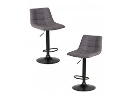 Набор 2 шт Стул барный DOBRIN TAILOR BLACK, серая ткань (188-55)