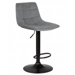 Набор 2 шт Стул барный DOBRIN TAILOR BLACK, серый велюр (MJ9-75)