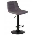 Набор 2 шт Стул барный DOBRIN TAILOR BLACK, серая ткань (188-55)