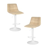 Набор 2 шт Стул барный DOBRIN TAILOR WHITE, бежевый велюр (MJ9-10)