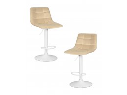 Набор 2 шт Стул барный DOBRIN TAILOR WHITE, бежевый велюр (MJ9-10)