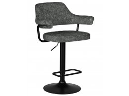Стул барный DOBRIN CHARLY BLACK, серый твид (LEO11)