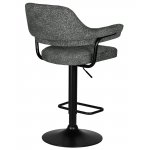 Стул барный DOBRIN CHARLY BLACK, серый твид (LEO11)