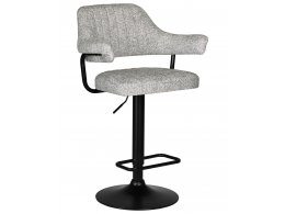 Стул барный DOBRIN CHARLY BLACK, светло-серый твид (LEO04)