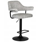 Стул барный DOBRIN CHARLY BLACK, светло-серый твид (LEO04)