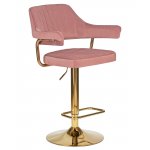 Стул барный DOBRIN CHARLY GOLD, розовый велюр (MJ9-32)