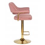 Стул барный DOBRIN CHARLY GOLD, розовый велюр (MJ9-32)